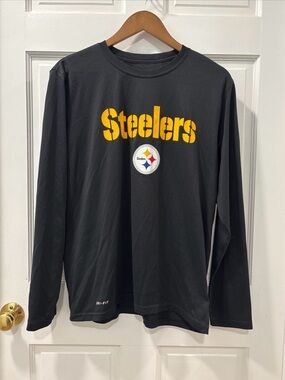 Nike Dri-Fit Men’s Steelers Long Sleeve Athletic Fit Size L Moisture Wicking EUC